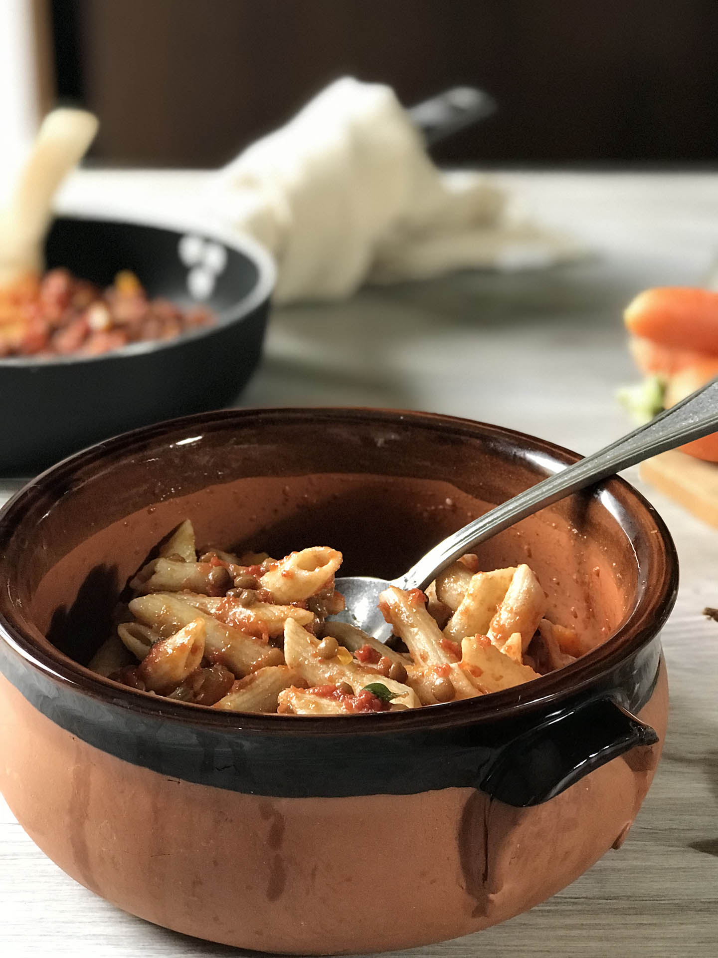 Penne con ragù di lenticchie Ricominciodaquattro